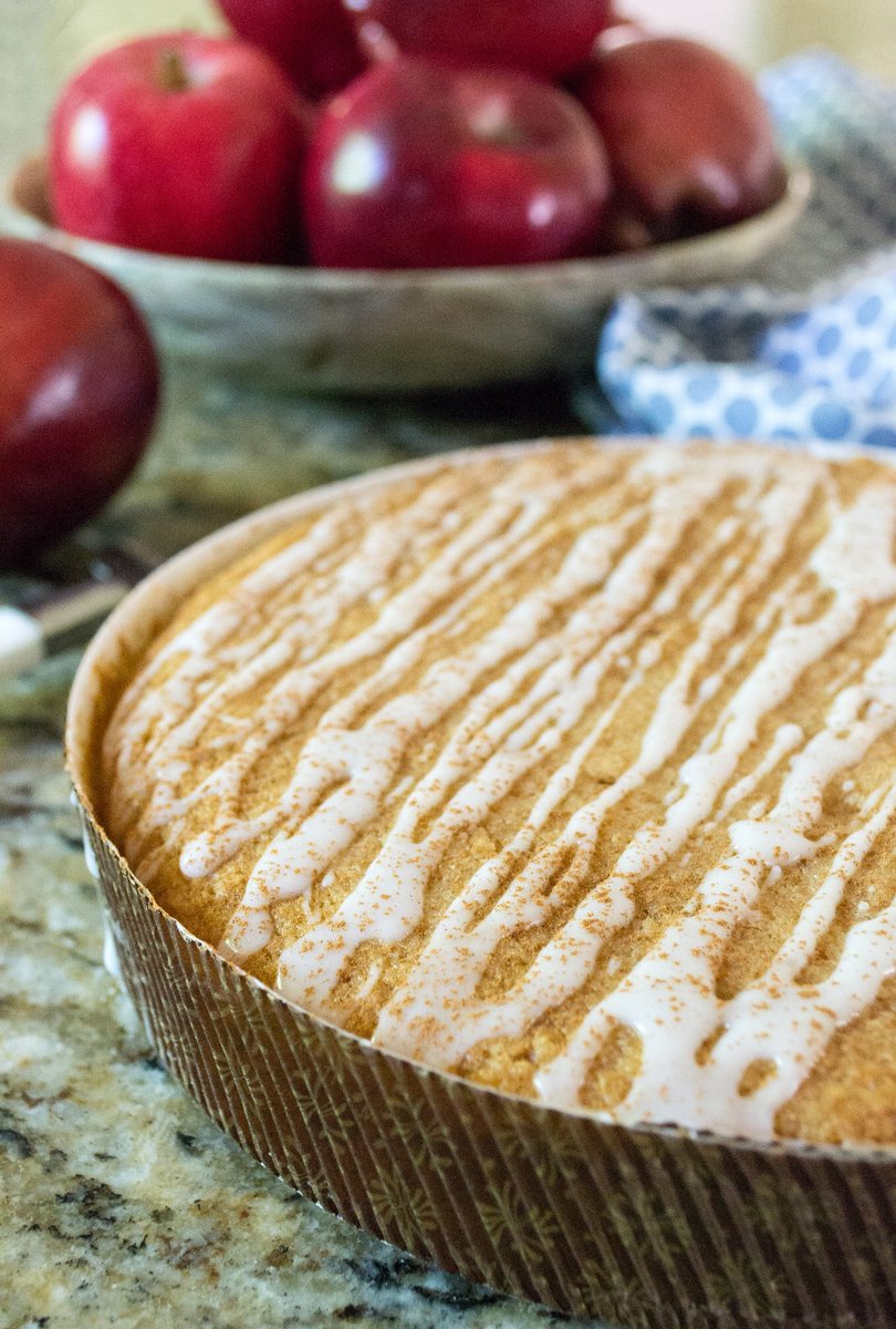 Whole Wheat Applesauce #Cake with Cider Glaze thewellflouredkitchen.com/2016/11/04/who…