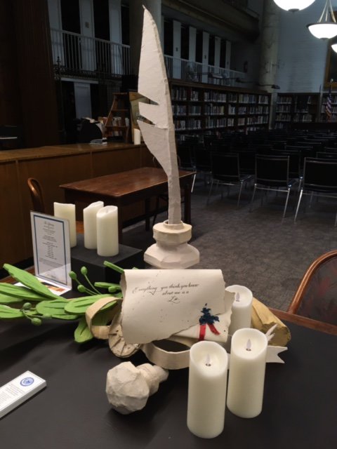 john_pielmeier's tweet photo. The display at The General Society of Mechanics and Tradesmen Hook's Tale Book Launch, designed by Thomas Donahue and Irene O'Garden: https://t.co/86X5Lyw0pt