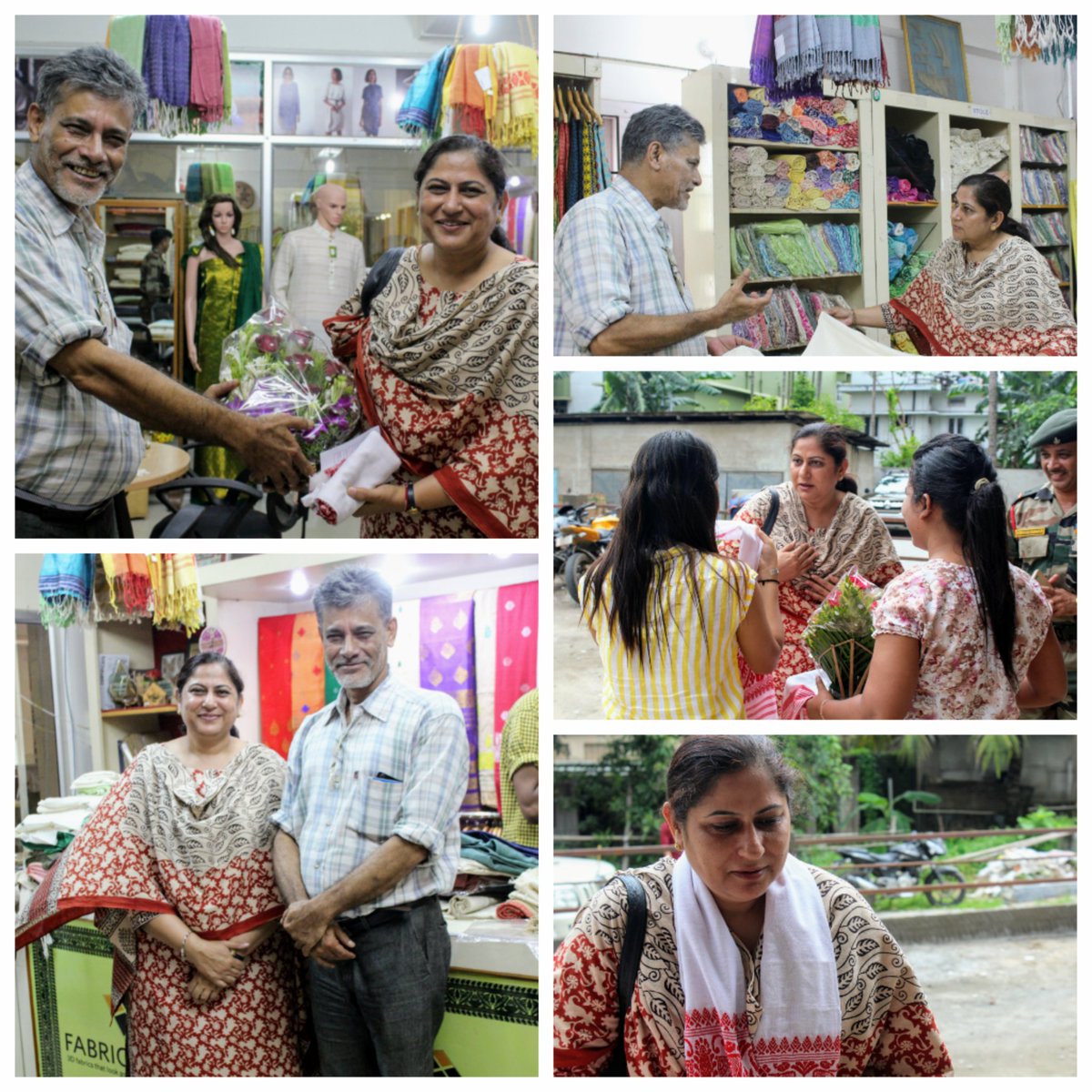FabricPlusAssam's tweet photo. Honoured to share the visit of Anupama Bedi, wife of LT. Gen Amarjeet Singh Bedi with #FabricPlus M.D Dilip Barooah at our #Guwahati outlet. https://t.co/RfqV5pQ1XA