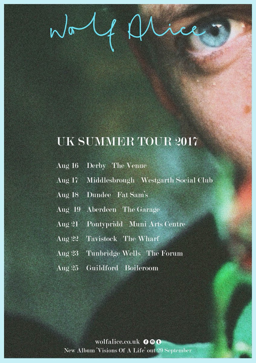 wolfalicemusic's tweet photo. We're back on British soil in August with a run of UK intimate dates. Tix on sale 10am tomorrow https://t.co/uhlq1WF1OC https://t.co/unTd6kWEw1