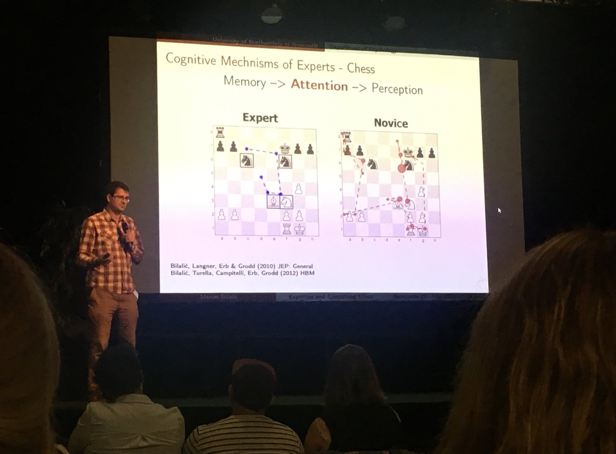 AngelaGurney's tweet photo. A really interesting talk by Merim Bilalic on the cognitive mechanisms of expertise #psyPAG2017 https://t.co/Yyq2Ls5KXu