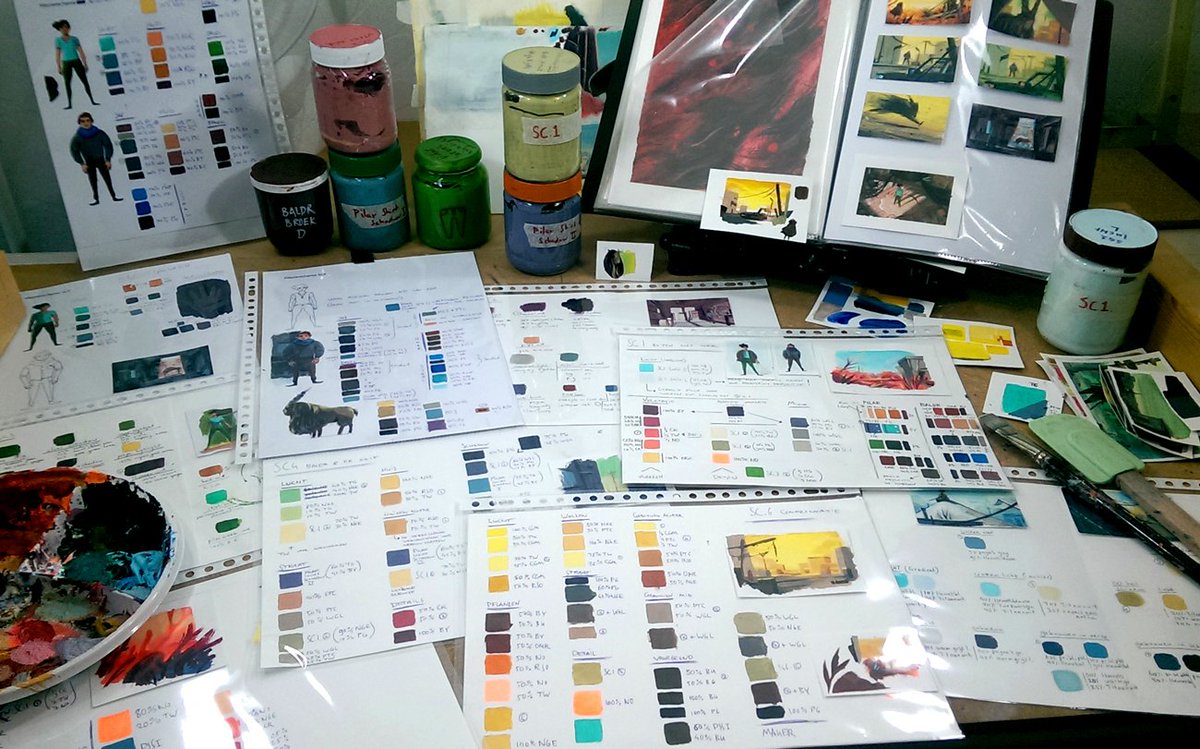 PilarAnimation's tweet photo. There they are! All our colours are mixed, tested and approved! #paintedanimation #colorkeys #PilarAnimation https://t.co/pN4utFbxVW https://t.co/tCBvQEnm6q