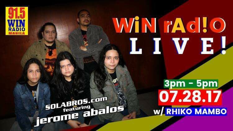 SOLABROS's tweet photo. Sama sama tayo makinig sa @915WINRadio with DJ @rhikomambo. @SOLABROS feat. @JeromeAbalosDBS 

#solabros
#bringingfunbackinopm https://t.co/jlFB1IdYQ9