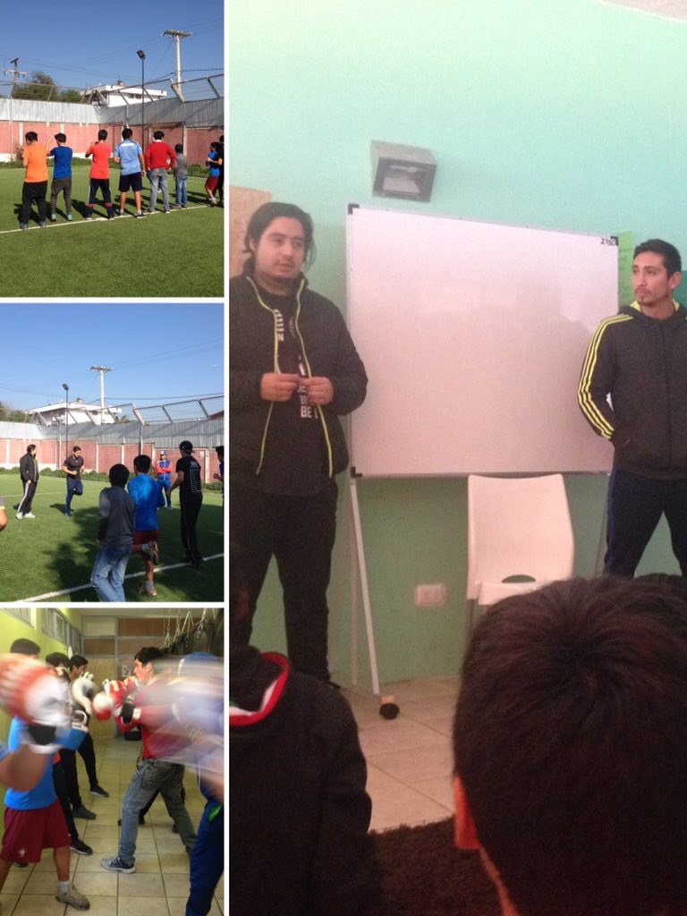 SenameMetro's tweet photo. "Golpe al corazón" el taller que desarrolla nuestro campeón @CristobalYessen en el Centro de Protección Pudahuel @Sename_RM https://t.co/H0DE5G5kpW