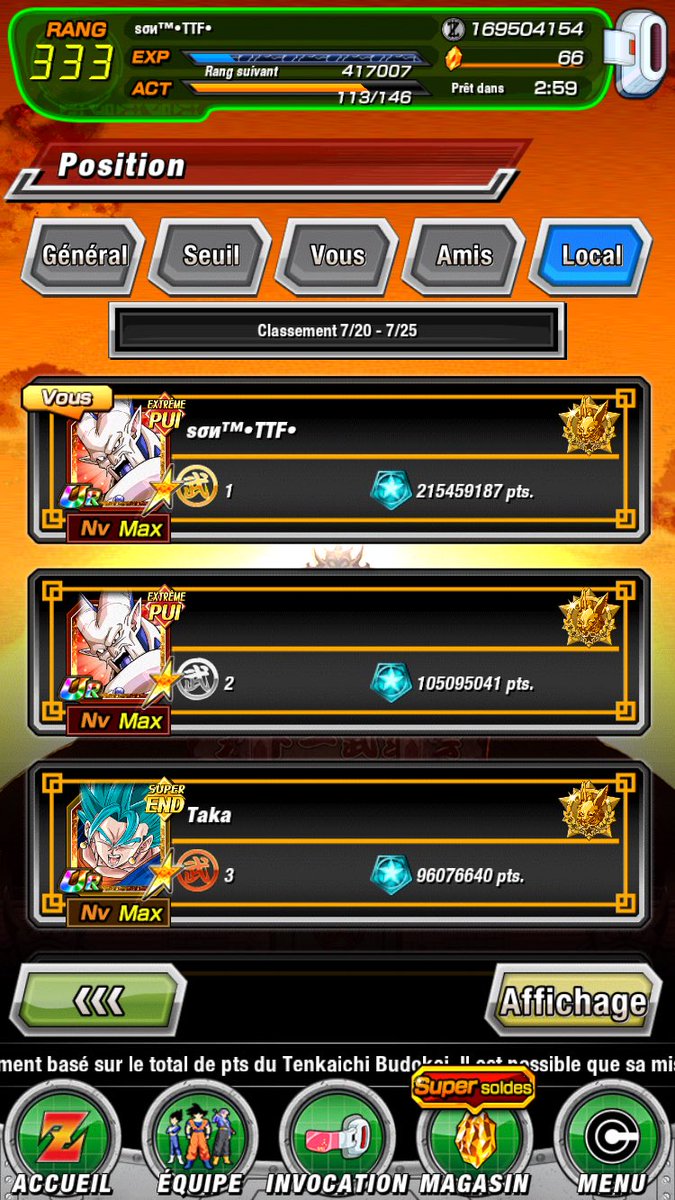 UltimeSon's tweet photo. @BriceGamingZone 12th & 1th Local #WT15 #DOKKANBATTLE Qui a dit que le Tournoi c'était de l'eau ? 😊 https://t.co/zxceH1gHwR