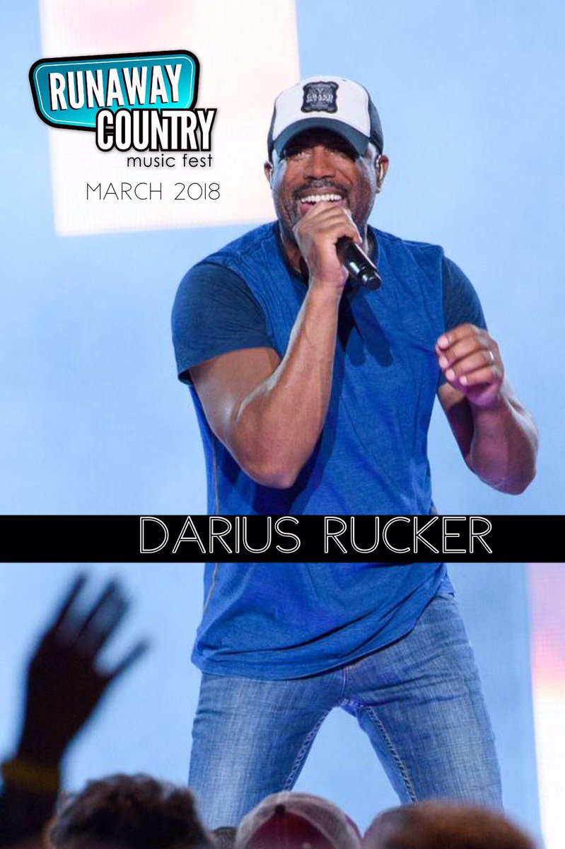 RunawayCountry's tweet photo. Next Up is Darius Rucker! Runaway Country, March 2018! Get your tickets NOW!!! At https://t.co/6tbOX7laTd or 321-549-4204 @dariusrucker https://t.co/aQSx5VLSMb