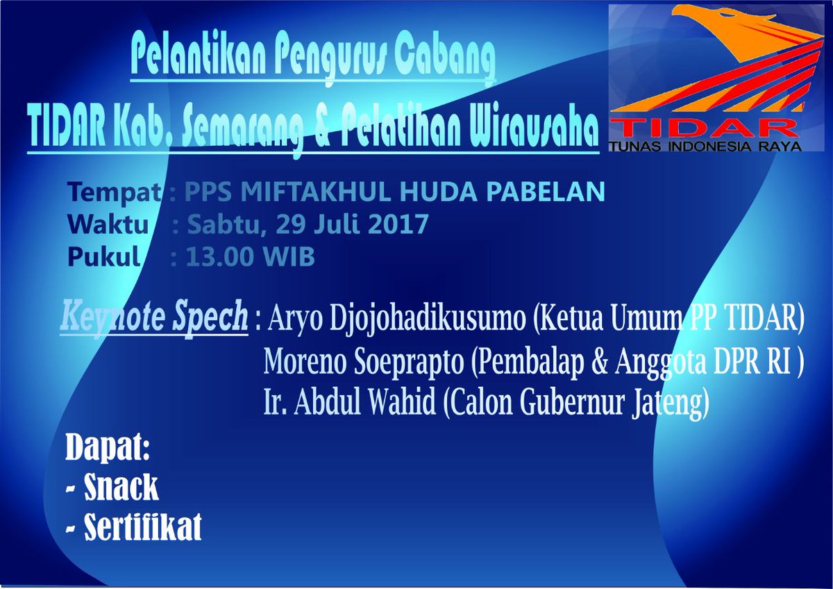 rendiadit23's tweet photo. bismillah semoga lancar pelantikan TIDAR PC KAB SEMARANG dan pelatihan kewirausahaan @PP_TIDAR @AryoDjojo @Gerindra https://t.co/91sxYDi9w0