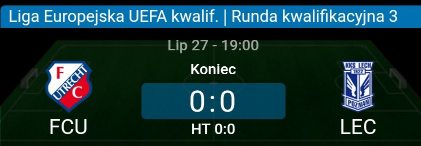 eFortunapl's tweet photo. KONIEC! Utrecht 0:0 Lech. Szkoda niewykorzystanych sytuacji Poznaniaków 😱 Holendrzy są do przejścia! Czekamy na rewanż! #UTRLPO https://t.co/V1GkU7rCW0