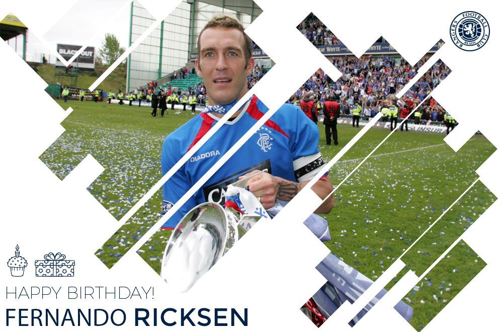   Please join us in wishing a Happy Birthday to Rangers legend Fernando Ricksen. 