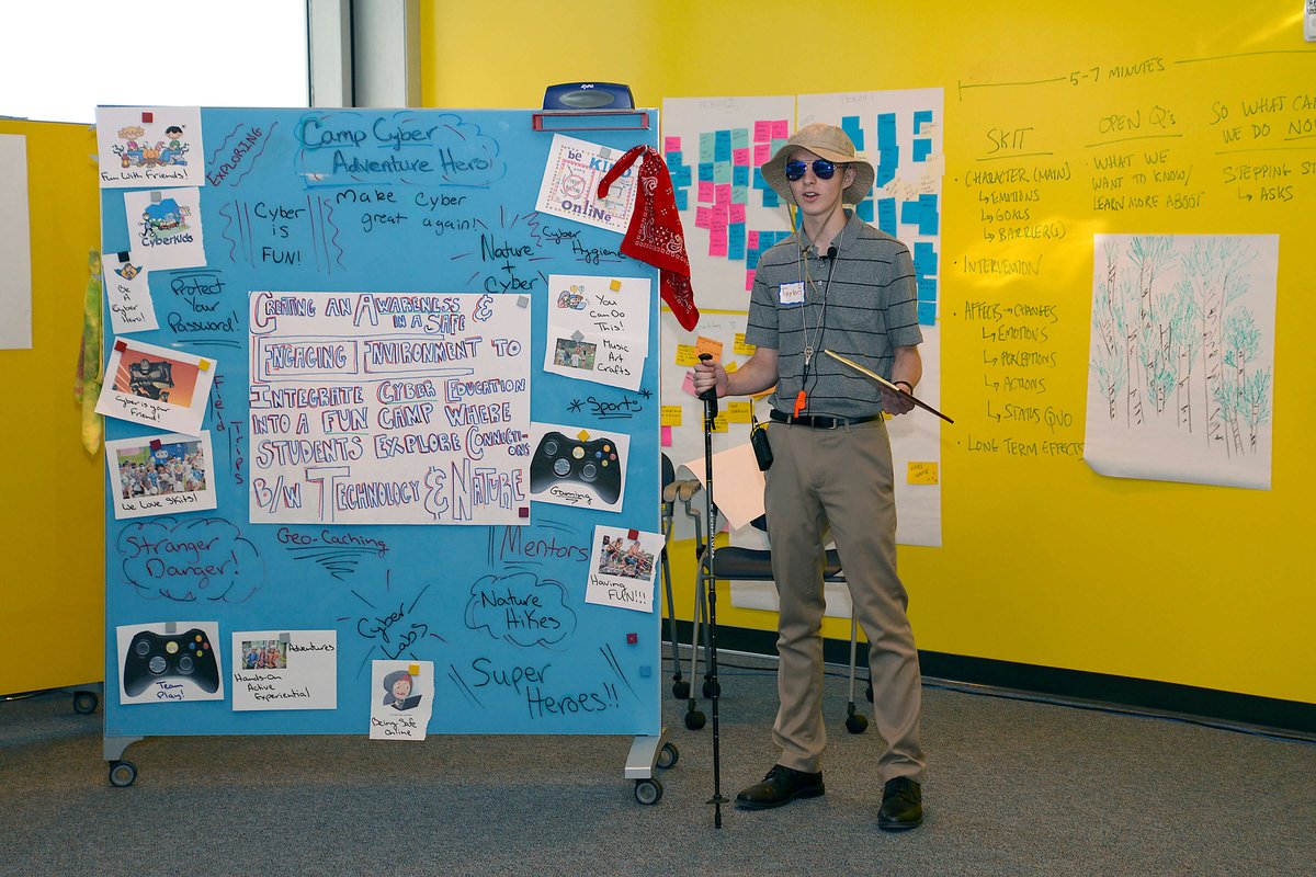 af_academy's tweet photo. The future of cyber lies in the hands of young people &amp; the @AFCyberWorx #DesignSprint sends that message! #USAFA 
https://t.co/DmiEXScBfq https://t.co/s2ah2RjFo6