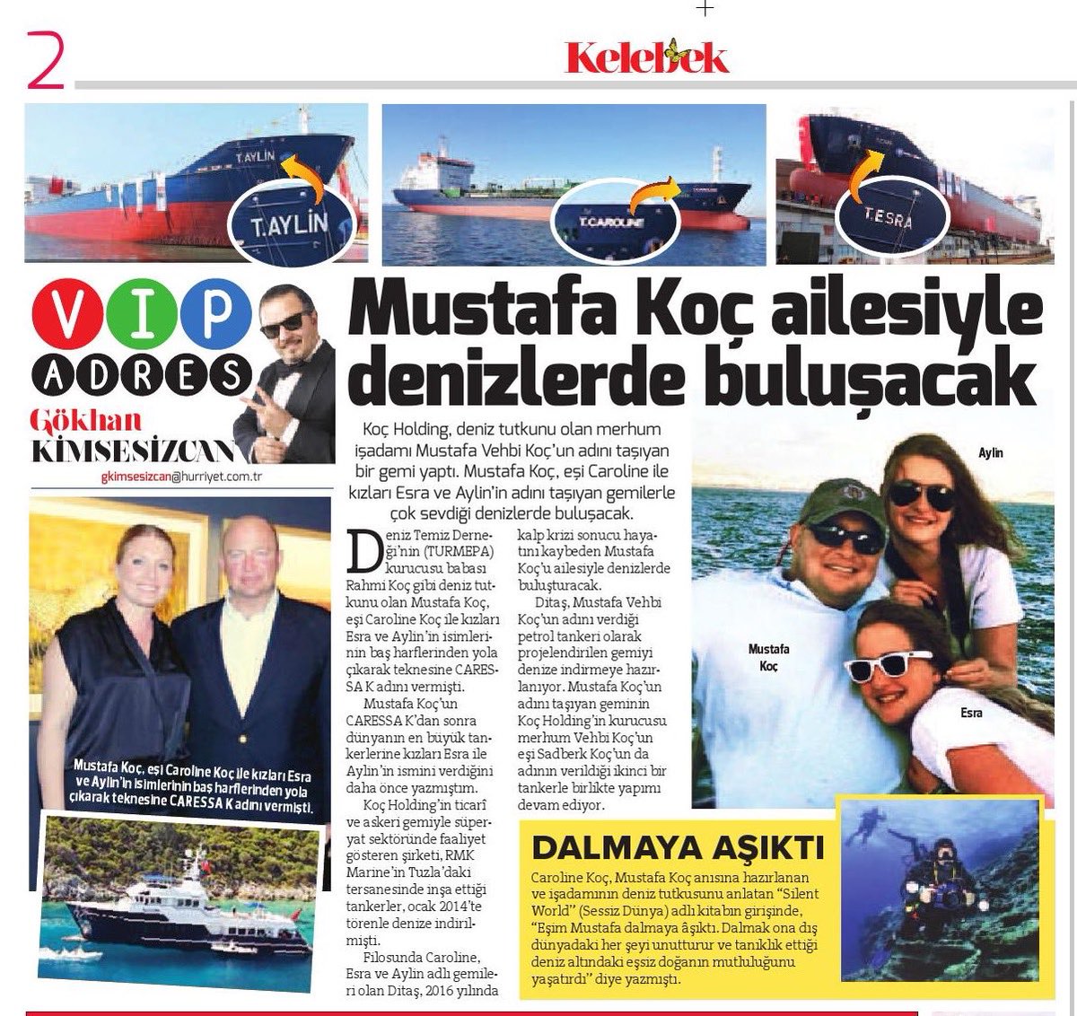 VIPAdres's tweet photo. #MustafaKoç #Aile'siyle  #Deniz'lerde #Buluş'acak 27.07.2017 #KELEBEK #VIPADRES #GökhanKimsesizcan https://t.co/FVK5CK0L1U @hurriyet https://t.co/GYvCjkFMiP