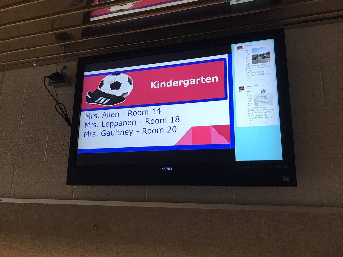 SteveWeeks4's tweet photo. Thanks @Rgreer74 for helping update our digital sign today!  @RBElementary https://t.co/VP8jvhNZB6