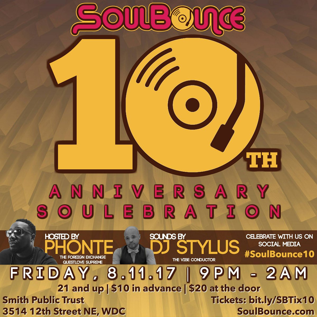 SoulBounce's tweet photo. It’s A Soulebration! @SoulBounce Celebrates Its 10th Anniversary With @phontigallo &amp; You're Invited! https://t.co/8kPJsv8KKd #SoulBounce10 https://t.co/OgNZ82F6S9