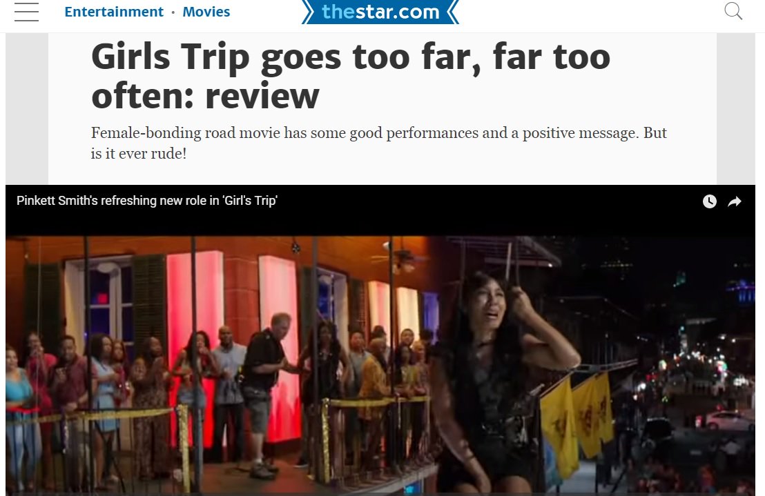 Pacinthe's tweet photo. Oh, look. Same reviewer: Girls Trip "goes too far" and "takes vulgarity to the extreme"; but The Hangover is "worth the ride"! https://t.co/nD7tFvP3Fc