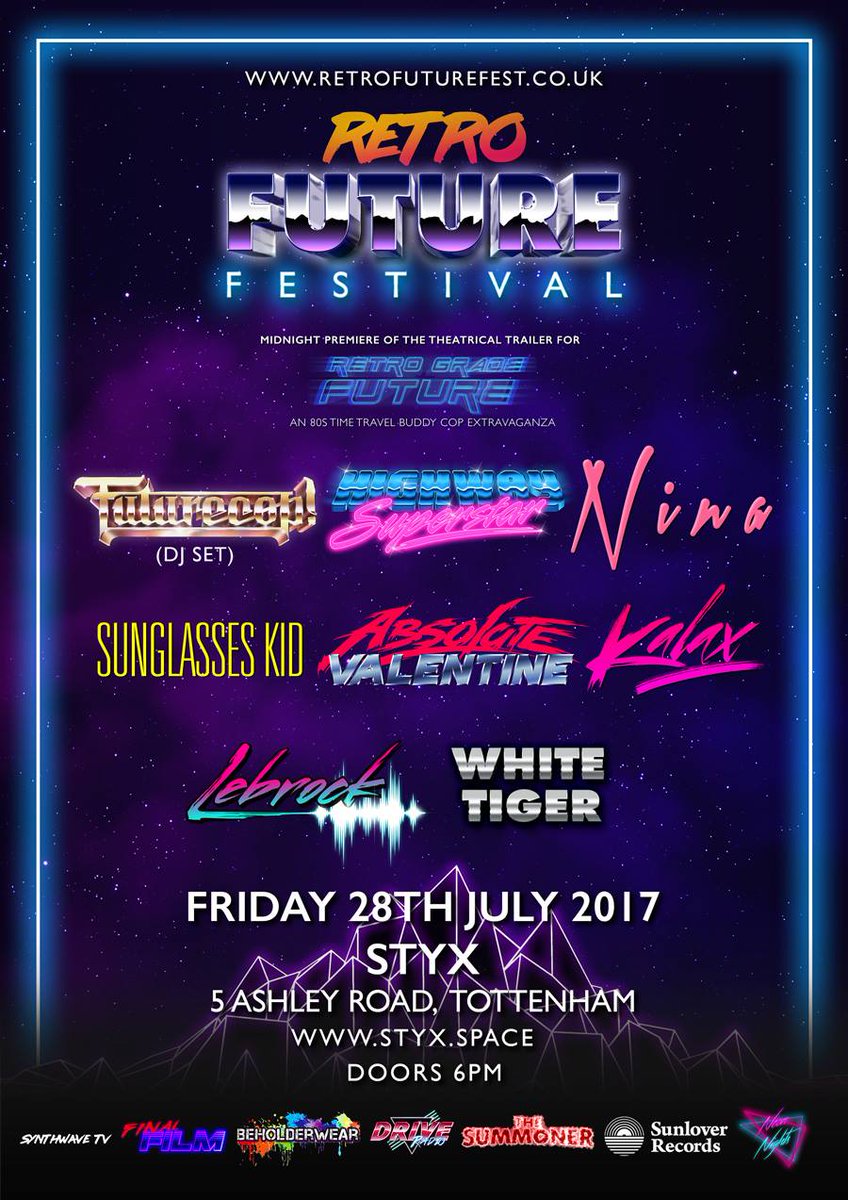RetroNeonNights's tweet photo. Less than 24 hours left to the Retro Future Fest!!! Don't miss it and have fun everyone! #synthwave #retrowave #music #festival #london https://t.co/s34lDFo9Uq
