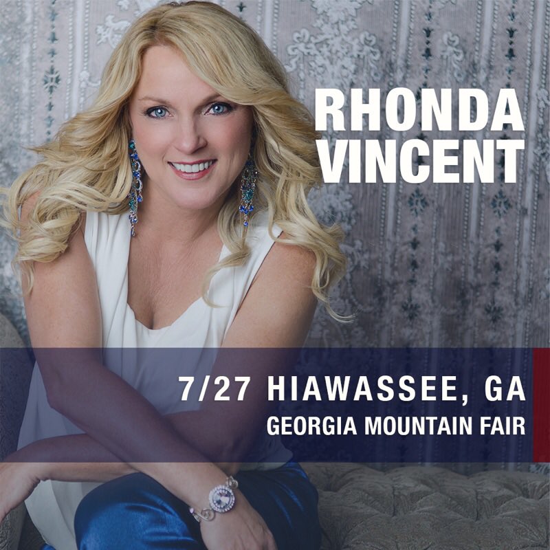 RhondaVincent13's tweet photo. TODAY! A day of #Bluegrass @gamtfairgrounds #GeorgiaMountainFair 7/27 Hiawassee GA #QueenOfBluegrass #RhondaVincent https://t.co/xIk1wit6te https://t.co/TMsr5SPbXG