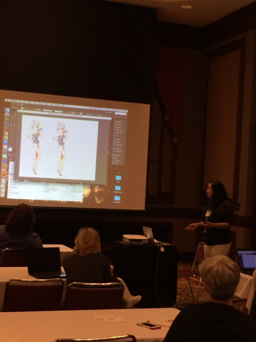 NCFCSEd's tweet photo. .@uncg Dr. Trish Kemerly teaching Fashion Technology Using Adobe Illustrator at #ctesc17 https://t.co/gLKqfO9x0u