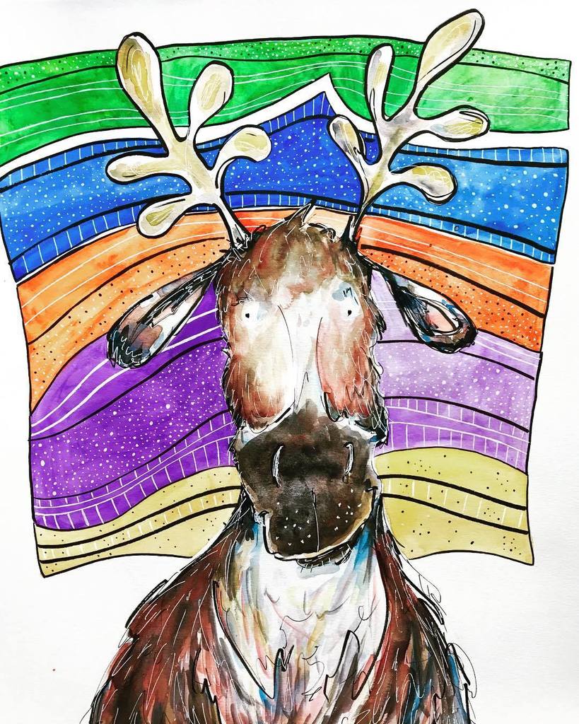 autumnwrites's tweet photo. #26 of 31: Playing around with my watercolors and I ended up with this friendly face! #worldwatercolormonth #reind… https://t.co/qQXZ663geH https://t.co/Ttakr10c1u