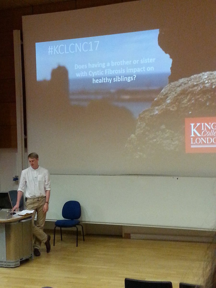 SarahBall962's tweet photo. Fascinating insight into elective opportunities @KingsNursing - researching how cystic fibrosis affects siblings @Ryan_Browne1 #kclcnc17 https://t.co/lWXyFcMiQk