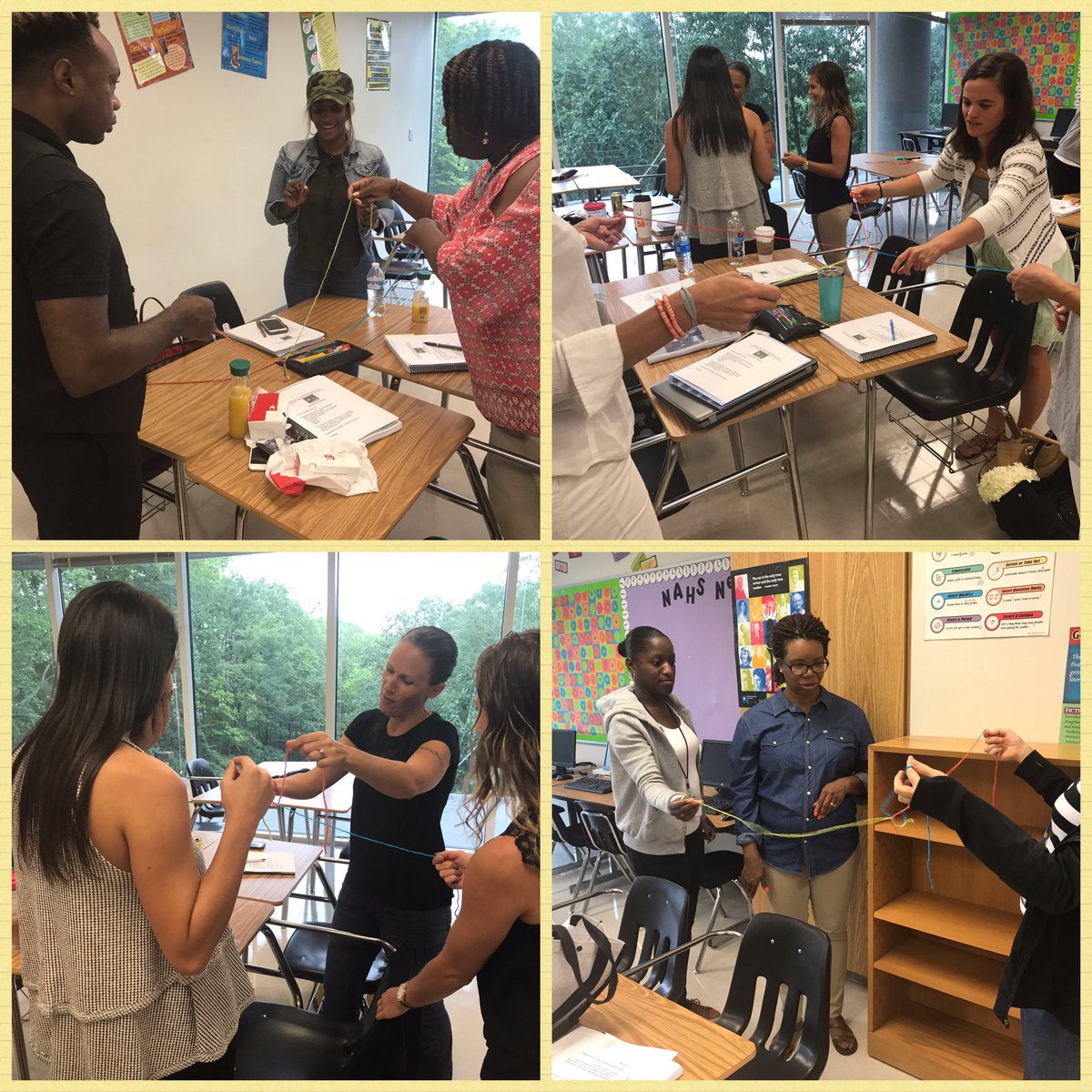 drtharris's tweet photo. Fun icebreaker😊 Weaving everything together #artofintegration @Learn2dayTwyman @anthony_sheri @KateNailsAPS https://t.co/N24XzAXvsL