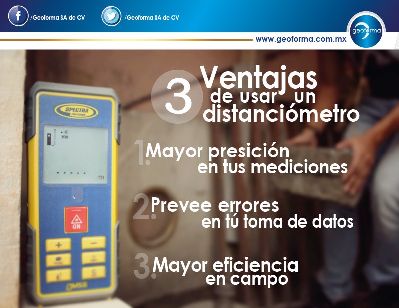GeoformaSAdeCV's tweet photo. 3 ventajas de usar distanciómetro
#distanciómetro #medición #precisión #herramientas #construcción #geoforma #spectra #FelizJueves https://t.co/Ga5gg5TEWi
