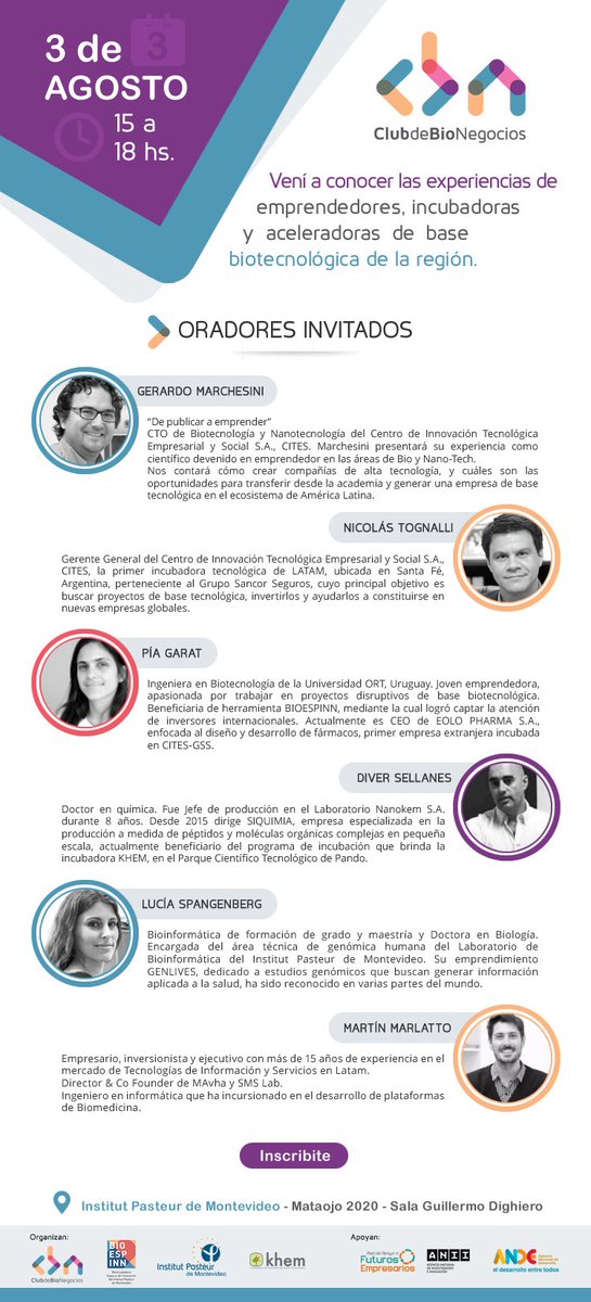 bioespinn's tweet photo. ¡Se viene la 2da edición del Club de Bionegocios! @IPMontevideo @IncubadoraKHEM @RAFEUy @ANIIuy @ANDEUruguay https://t.co/tvHTwMAWAm
