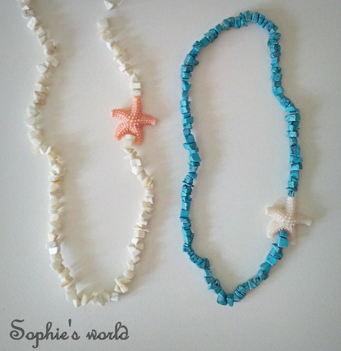 Sophie_sworldJ's tweet photo. Χειροποίητα ελαστικά κολιέ με αστερία σε λευκό κ τιρκουάζ #necklaces #summertime #handmadegreece ➡️https://t.co/jSgYUheSGq https://t.co/vVoteFw0AM