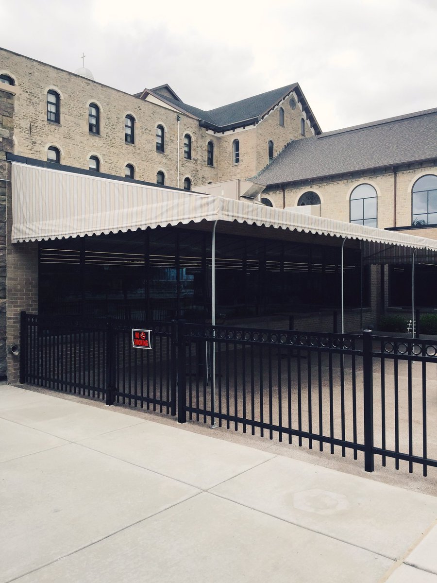 NUResLife's tweet photo. Wow! The patio behind the new dining commons is finally completed! Check it out! It looks amazing! 💜🦅 https://t.co/3ova46NDtM