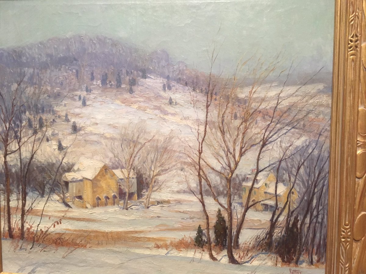 brianbingaman's tweet image. Mentored by Edward Redfield, George Sotter painted this Delaware River scenes of Redfield's house @michenerart