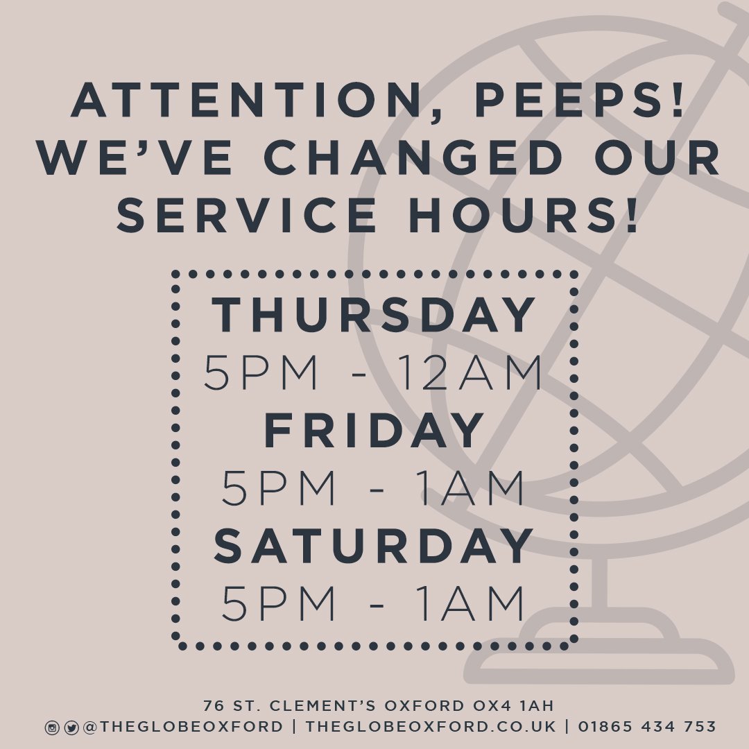 VALEXLORDX's tweet photo. Sorry Guys but we have changed are opening times. #weekend  #change  #globe #weonderfulGandT https://t.co/Lozx8noVtG