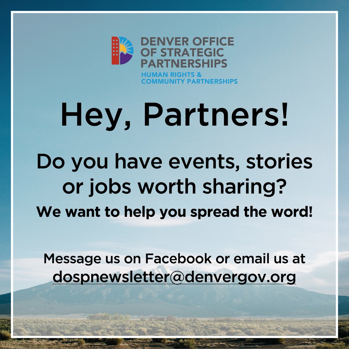 DenverDOSP's tweet image. REMINDER PARTNERS: Newsletter submissions are due Wednesday August 2! Make sure your content is seen by our thousands of subscribers!!