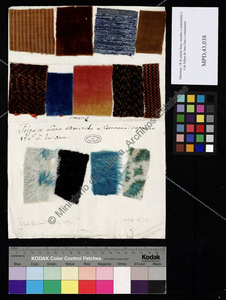 BurriezaMateos's tweet photo. Muestras de 18 de #panas y 4 #felpas de lana remitidas desde Granada en 1777 #ObjetosTridimensionales #IndustriaTextil Archivo de #Simancas https://t.co/FErUFkZYN2