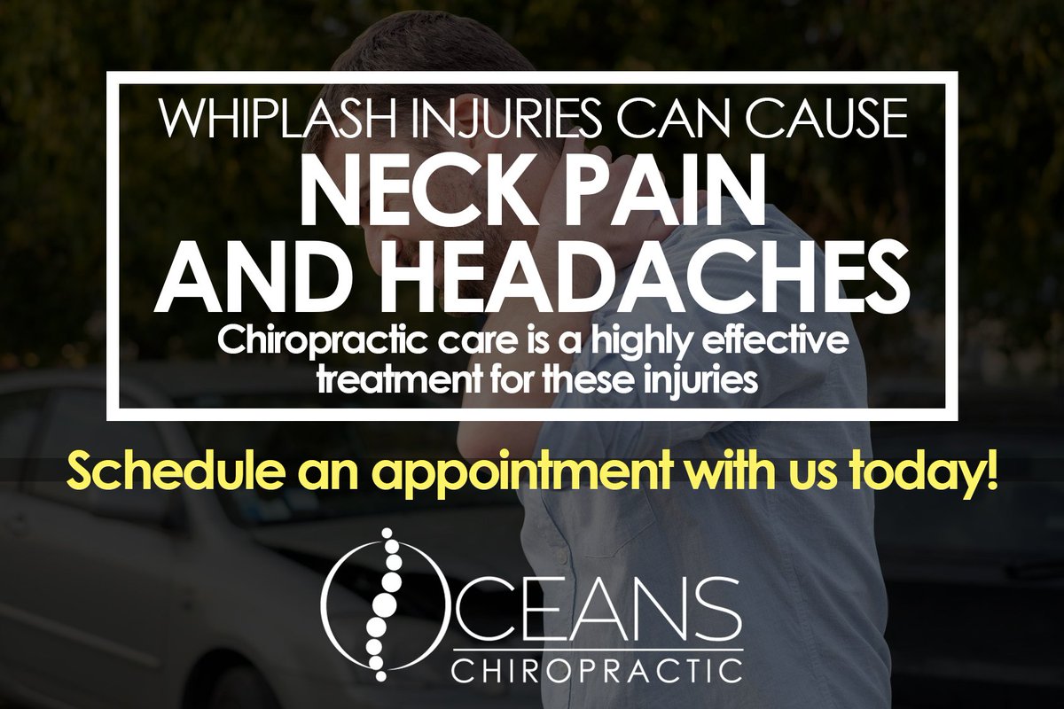 OceansChiro's tweet photo. If you experience #whiplash, see a #chiropractor that day – even if you don’t feel much #pain. Call us at 954-306-2666 today. #OceansChiro https://t.co/wqlMkMexaF