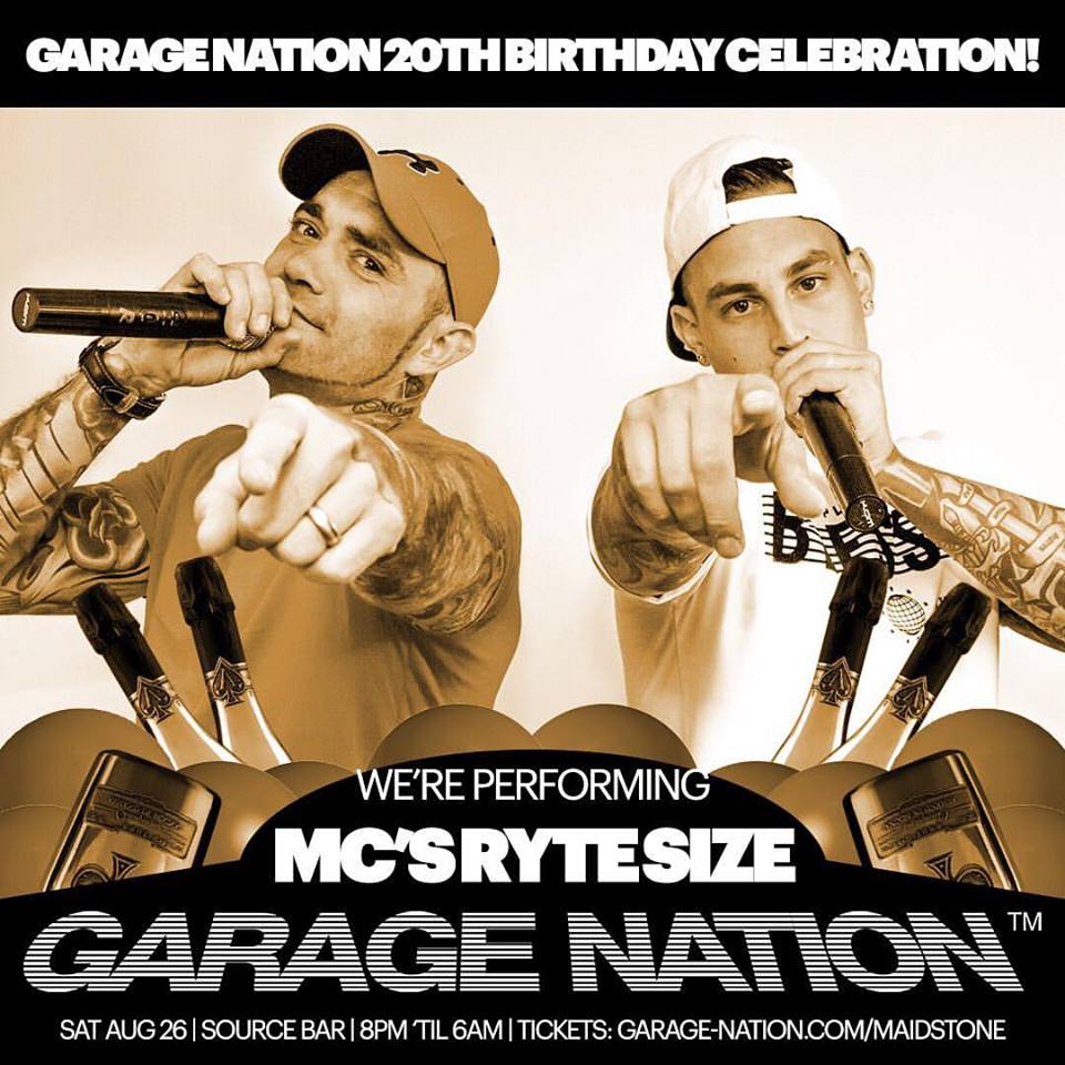 HazeeDj's tweet photo. Catch @RyteSize @garagenation @sourcemaidstone #courtyard #hazeepresents Saturday 26th August #celebrating20yearsofgaragenation https://t.co/6r4KfeVj9g