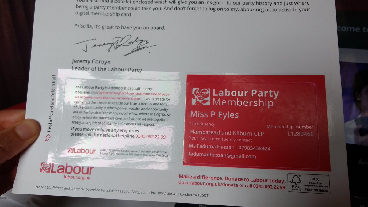 It's official! Time to start attending meetings, saving the NHS and getting the #ToriesOut #Corbyn4PM #Socialist4life #Labourmember