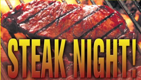 ►Thursday Night Steak Night◄
#RibEyeSteak , Tater and Salad - it's what's for Dinner!
#PoolTournament @ 8p  #coldbeer #BellvilleTX