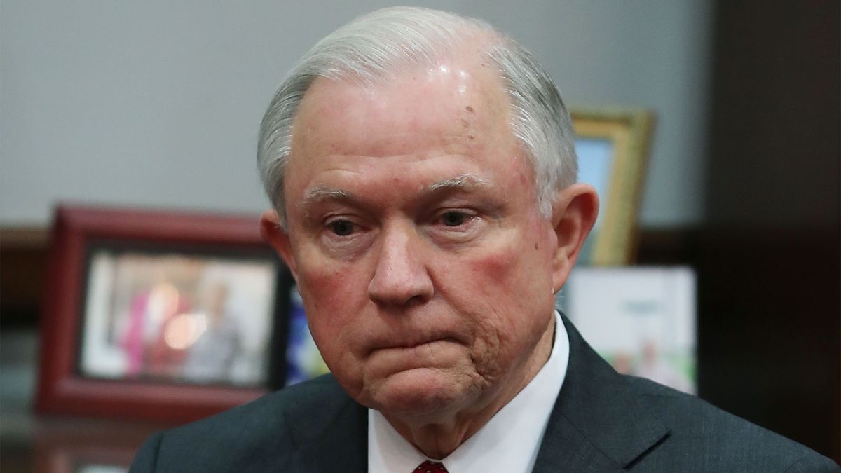 TheOnion's tweet photo. Sullen Jeff Sessions Scrolls Through Minority Incarceration Statistics To Cheer Self Up https://t.co/UImbxZOjS2 https://t.co/7sdsU8Sokl