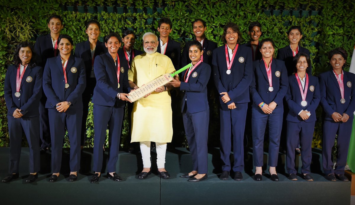 Narendra Modi (@narendramodi) on Twitter photo Had a wonderful interaction with the Indian cricket team that took part in the women's cricket world cup. <a href="/BCCIWomen/">BCCI Women</a> Had a wonderful interaction with the Indian cricket team that took part in the women's cricket world cup. <a href="/BCCIWomen/">BCCI Women</a>