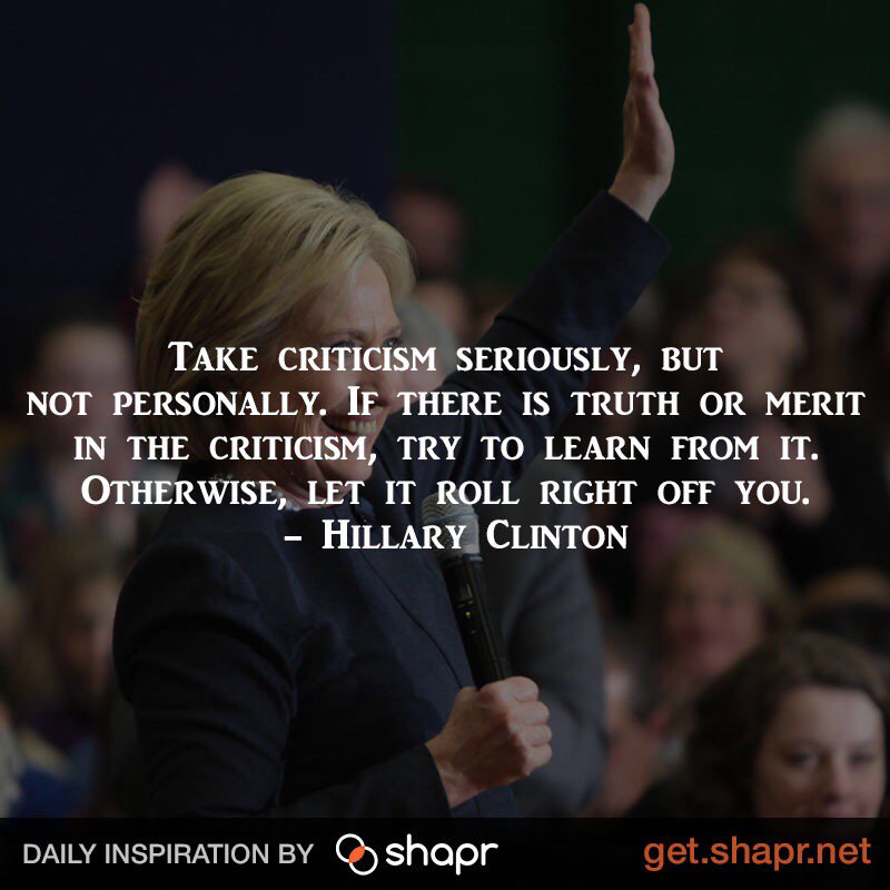 CaroleDuSault's tweet image. L'inspiration du jour de @weareshapr | get.shapr.net #inspiration #HilaryClinton #critiqueconstructive #oui