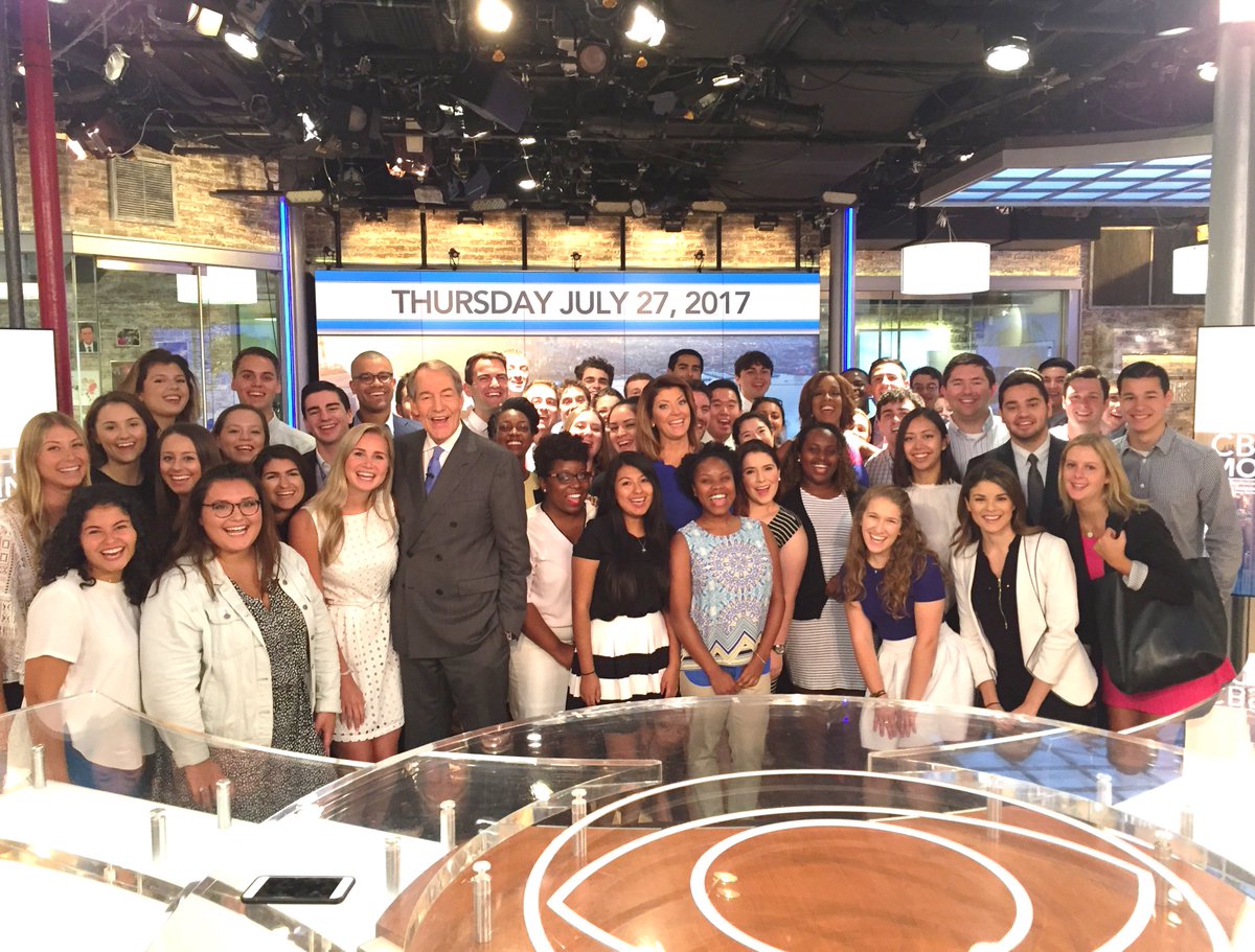 CBSNewsInterns's tweet photo. Happy #NationalInternDay! Our amazing interns spent the morning on the set of @CBSThisMorning w/ @GayleKing @charlierose @NorahODonnell 😎 https://t.co/XiAb6oh7oF