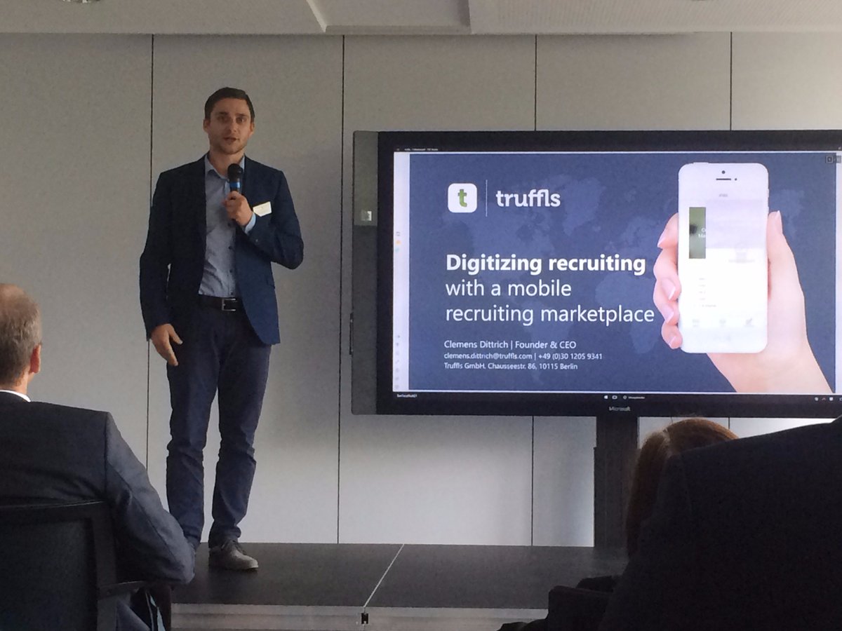 truffls's tweet photo. truffls aus #Berlin darf sich beim #HRTechDay in #Duesseldorf präsentieren. @AdeccoGroup_DE #startup https://t.co/SDzfNkdRHy