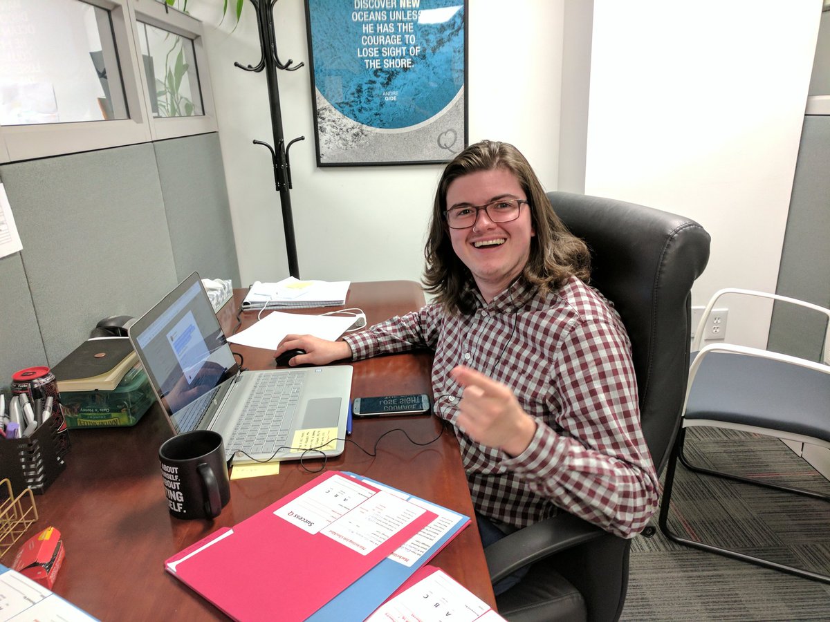EarQ's tweet photo. It's #NationalInternDay. We're proud to have @thesuperjake on our team. Today, we're rewarding him with extra work! https://t.co/1v1h3lttG8