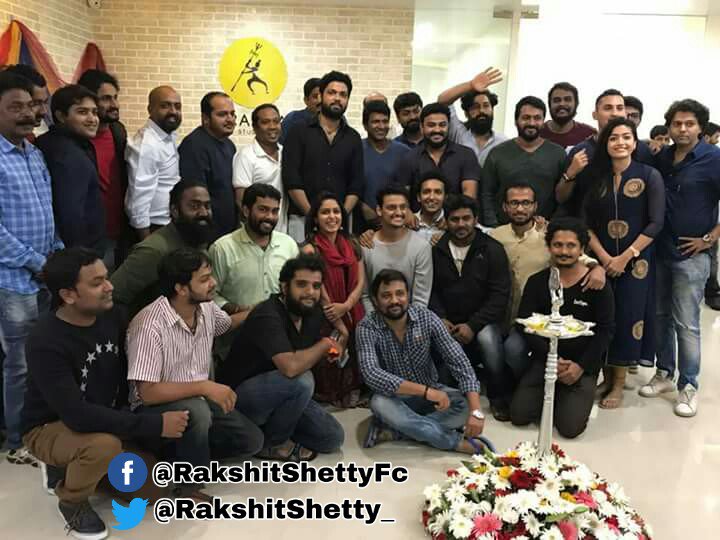 RakshitShetty_'s tweet photo. Puneeth Rajkumar takes part in the Inaguration of the new office of Paramvah Studios along with Rakshit Shetty,Rishab Shetty https://t.co/BrxIbAKISj