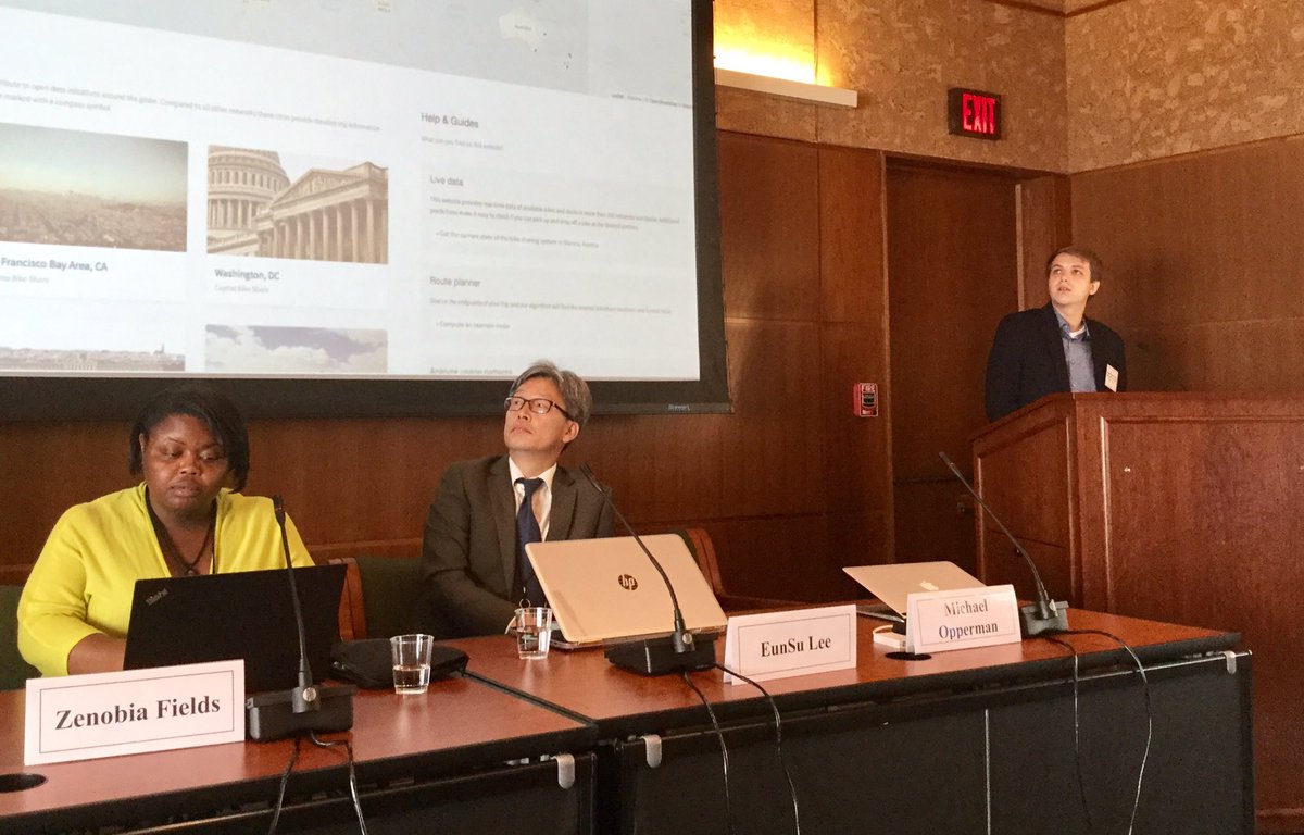 TRBVIS's tweet photo. Now at #trbvis: @oppermann_m demoing #bikesharingatlas, a tool he built at @univienna that lets you explore bikeshare data #VizInAction https://t.co/VQ8tUosDOj