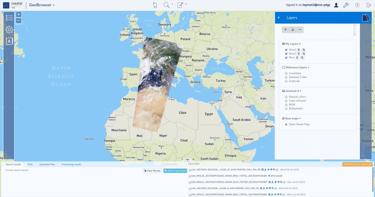 CoastalTEP's tweet photo. Visualizing WMS layers from #Sentinel-3 OLCI on the @CoastalTEP. https://t.co/B7AwYQ88D3
