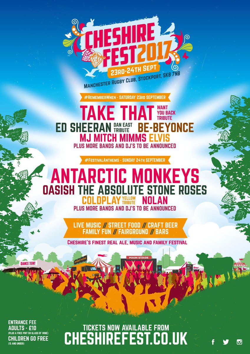 cheshire_fest's tweet image. Check our new-look festival coming to .@ManchesterRugby in September! 30hrs of Live Music, food, drink &amp;amp; family fun! cheshirefest.co.uk