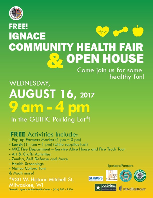 GLIIHC's tweet photo. !! Coming up on August 16 ! #thingstodoinmilwaukee #milwaukee #southsidemilwaukee #nativehealth https://t.co/ILWT4X1C0e