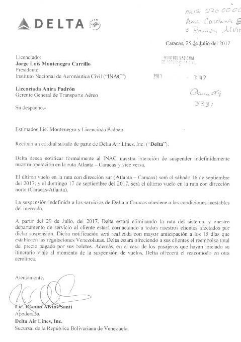 VenePeruTV's tweet photo. Delta Airlines suspende sus rutas desde y hacia Venezuela a partir del próximo 16 de sep. por ���impedimentos operacionales y de seguridad” https://t.co/VgJNeelpbT