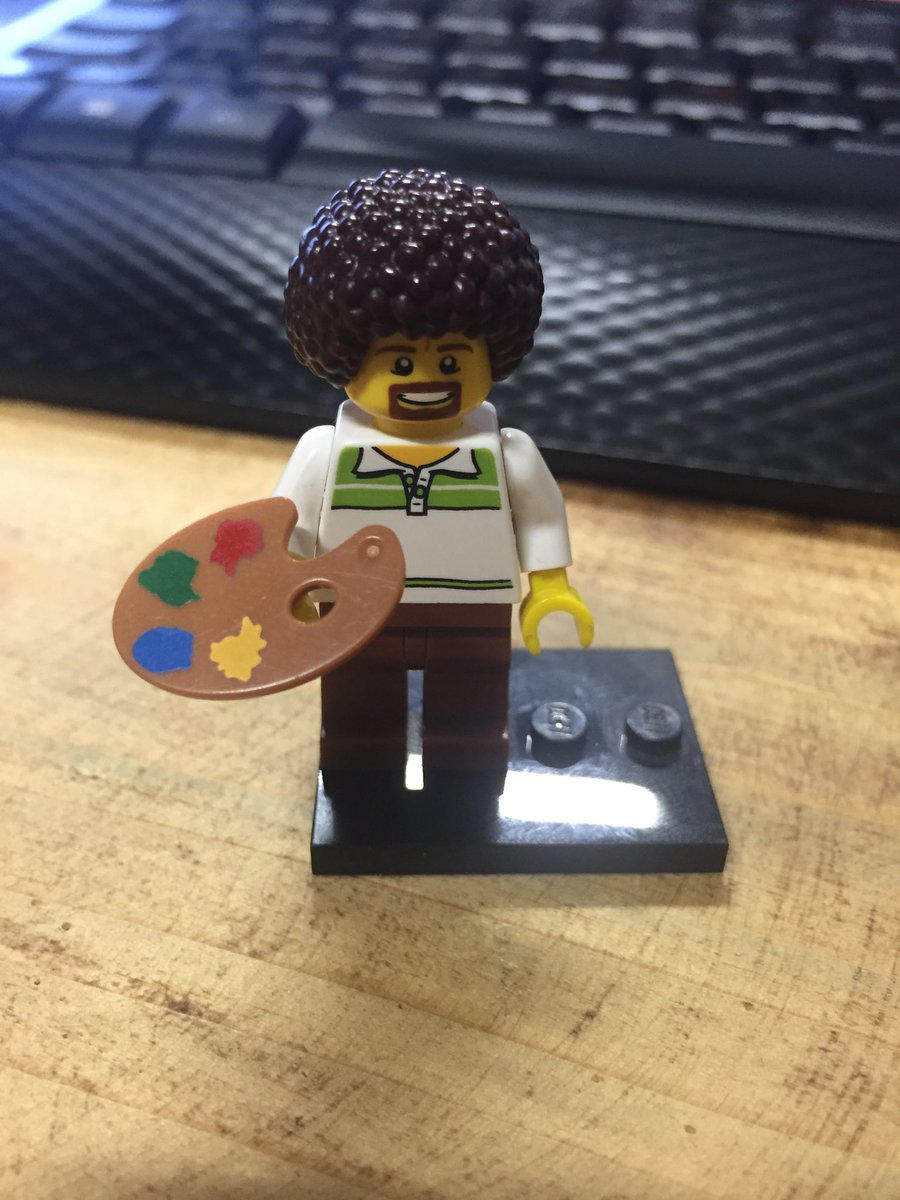 SamDowson's tweet image. My favourite thing of the day is this Bob Ross Lego figure. Love it. Time 2 watch #Netflix #BobRoss #art #lego @LEGO_Group @BobRossOfficial