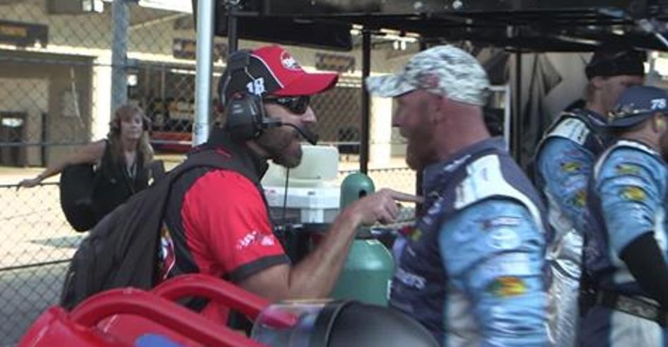 NASCAR's tweet photo. NEWS: @JoeGibbsRacing suspends two No. 78 crewmembers following incident at @IMS.

Details: https://t.co/L05OYB1WA1 https://t.co/sqd2CXijMh